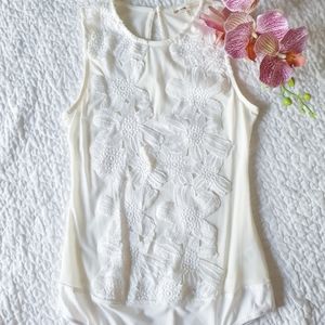 🆕️{NWOT}• Love Culture Ivory Floral Mesh Bodysuit •